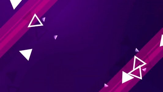 Intro animation with purple background and white triangles