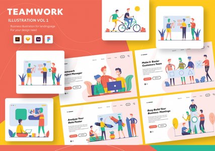 Illustration Startup Teamwork Pack