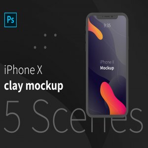 iPhone X Clay App Mockup Dark