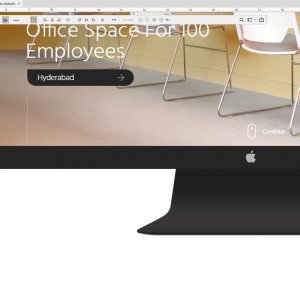 Apple Black Cinema bezel-less display free mock-up