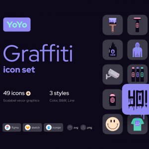 YoYo Graffiti icon set