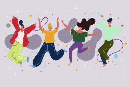 Jumping Together Illustration