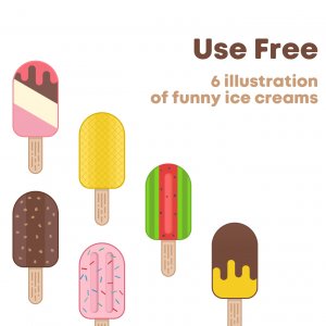 Magnumi ice creams illustrations