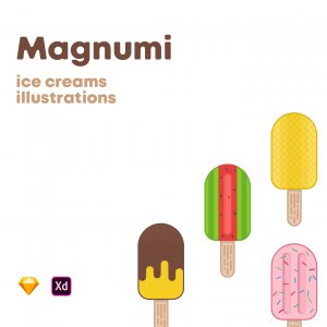 Magnumi ice creams illustrations