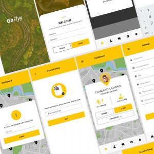 GoFlyy - Courier Service Mobile Application Design - UI Kit