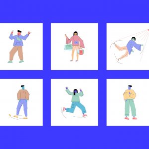 Social Media Life Illustrations Set