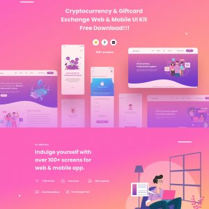 Coinbase Web and Mobile Free UI Kit