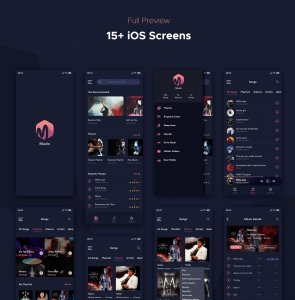 Muzic - Free Mobile UI Kit for Adobe XD