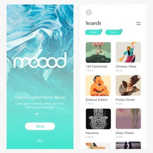  Moood Music App UI Kit for Adobe XD