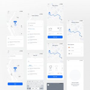 Taxi App UI Kit for Figma