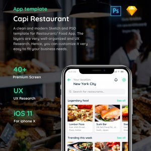 Capi Restaurant Free iOS UI Kit