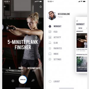 Burnout - Fitness App free for Photoshop