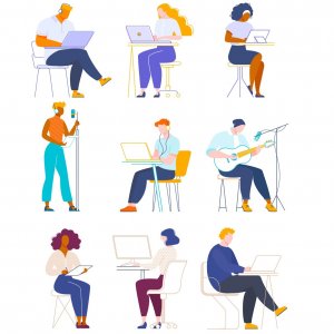 People Working Collaborating Illustrations