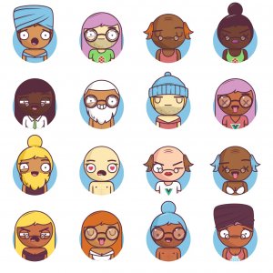 Big Heads Characters Free Illustrations