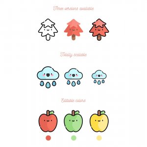 Autumn Kawaii Icon Set
