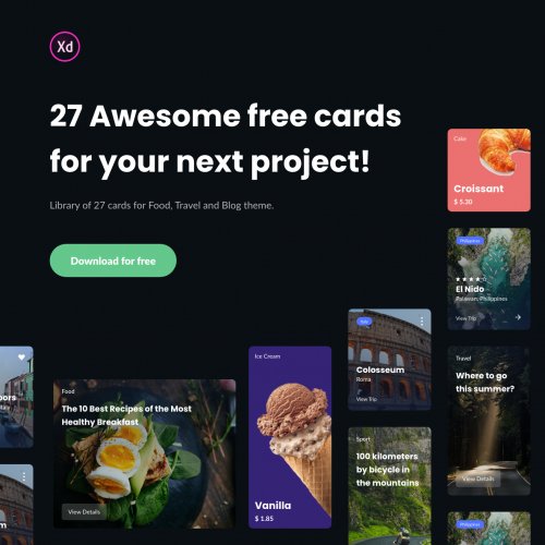 27 Awesome free UX-UI cards kit - Design Anything