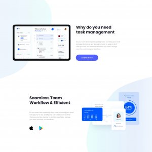Taskia - Free Landing Page for Adobe XD