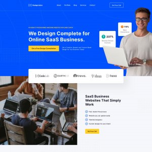 SaaS Business - Free Landing Page for Sketch