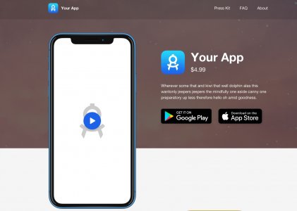 Mobile App Landing Page for Sketch