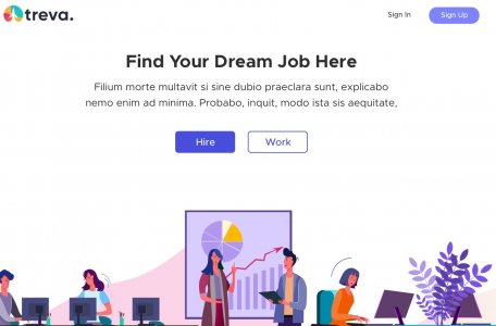 Treva - Job Hiring Landing Page for Sketch