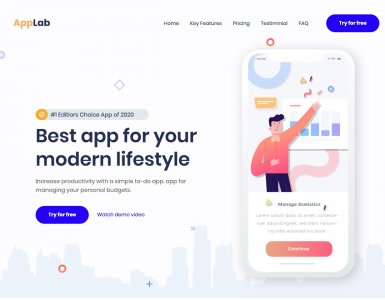 AppLab - App Landing Page for Photoshop