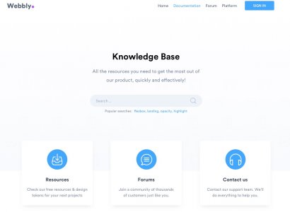 Knowledge Base Landing Page for Sketch