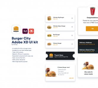 Burger City - Free Adobe XD UI Kit