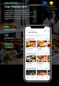 Capi Restaurant Free iOS UI Kit