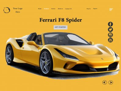 Lotus Headers Car for Landing Pages