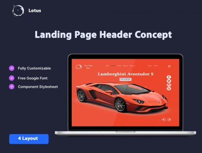 Lotus Headers Car for Landing Pages