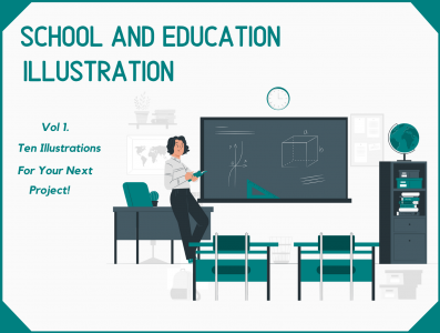 School and Education Illustration Kit Vol.1