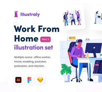 Illustraly - Work from Home Illustration set 2
