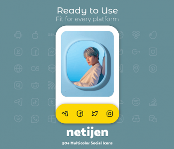 Netijen 50+ Social Icon UI Sets
