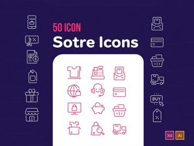 store online icons Ecommerce