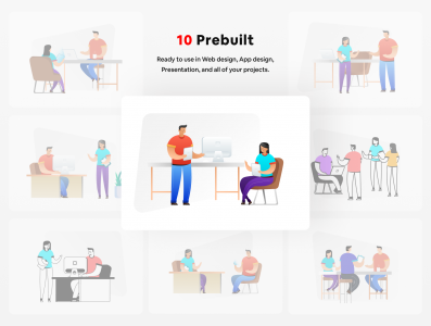 Free Startupist illustrations in 3 style