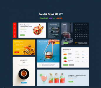 Food & Drink UI Kit (PSD + Sketch)