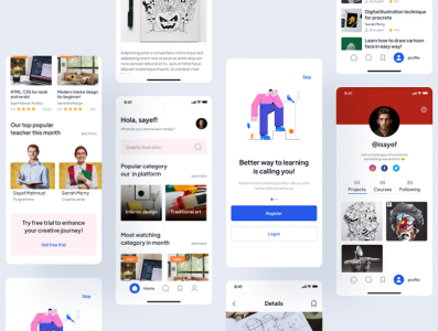 EduCo e-learning app UI kit