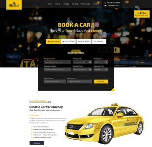Taxi Booking Landing Page PSD Template Landing page in a PSD Template.